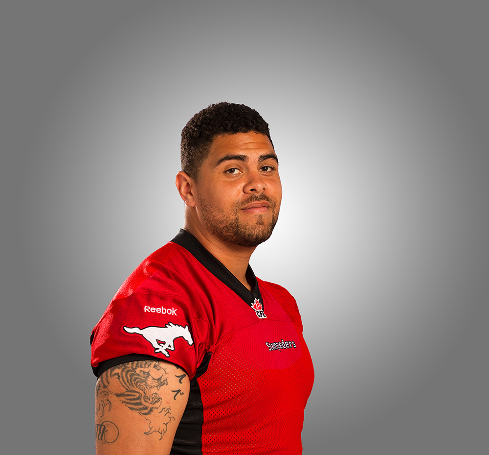 Former Calgary Stampeders defensive lineman Corey Mace, seen here in 2014, was named head coach of the Saskatchewan Roughriders.